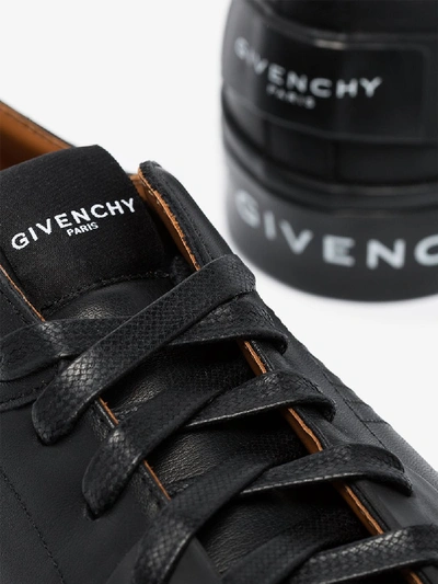 Shop Givenchy Black Tennis Light Leather Low Top Sneakers