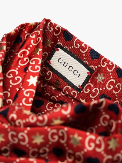 Shop Gucci Womens Red Printed Silk Headband