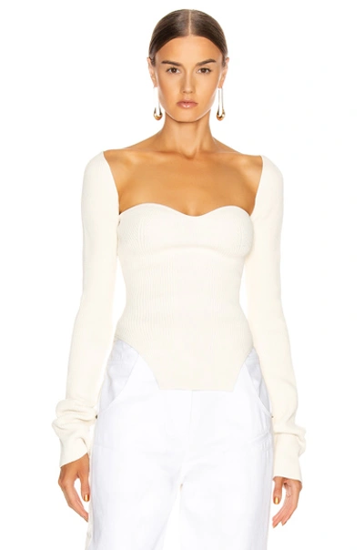 Shop Khaite Maddy Long Bustier Top In Cream