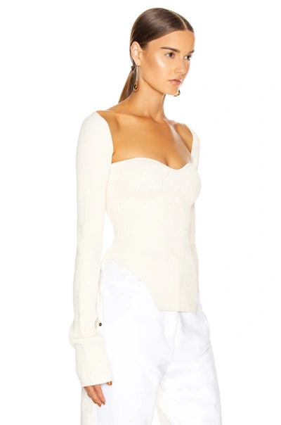 Shop Khaite Maddy Long Bustier Top In Cream