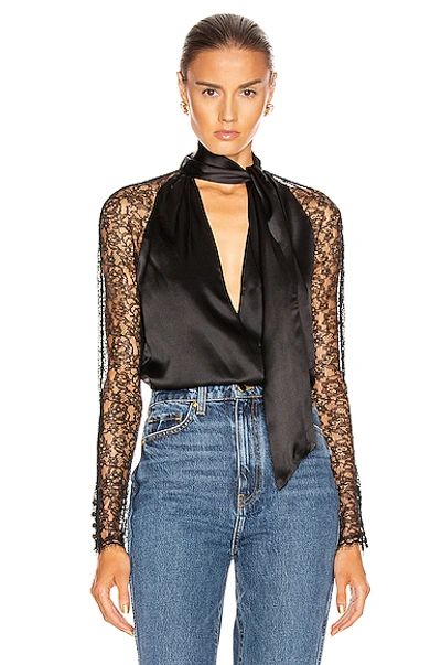 Shop Jonathan Simkhai Lace Wrap Top In Black