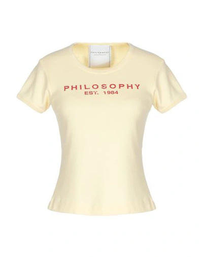 Shop Philosophy Di Lorenzo Serafini T-shirts In Light Yellow