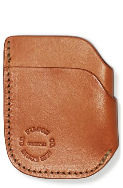 Shop Filson Leather Cash & Card Case In Tan Leather