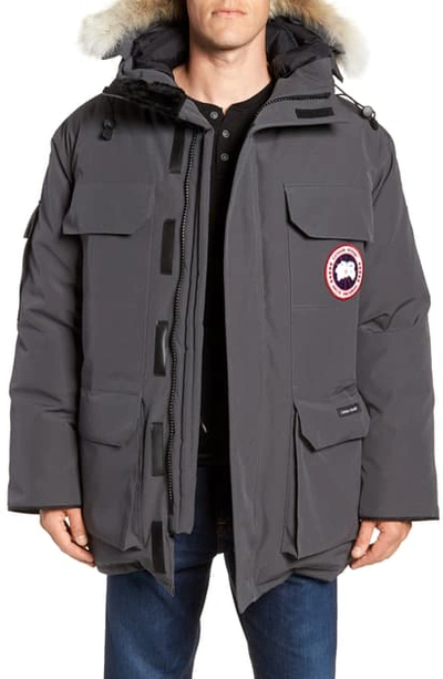 Shop Canada Goose Expedition Down Parka With Genuine Coyote Fur Trim In Graphite
