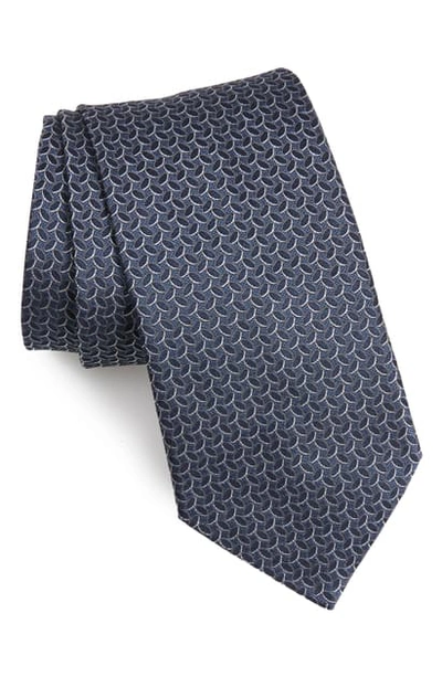 Shop John Varvatos Geo Oval Silk Tie In Atlantic Blue