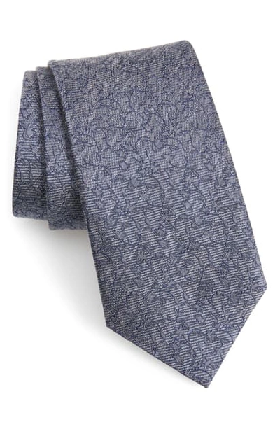 Shop John Varvatos Floral Tie In Steel Blue