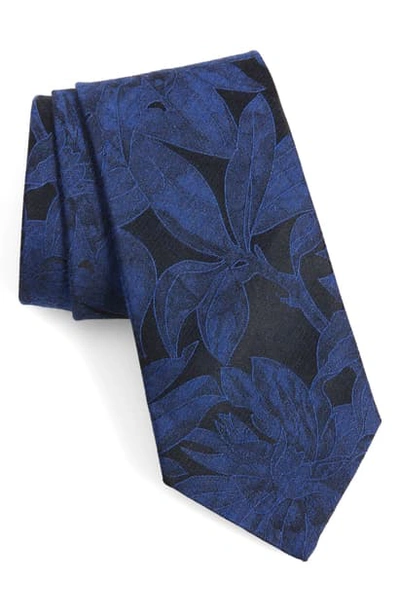 Shop John Varvatos Leaf Tie In Royal Blue