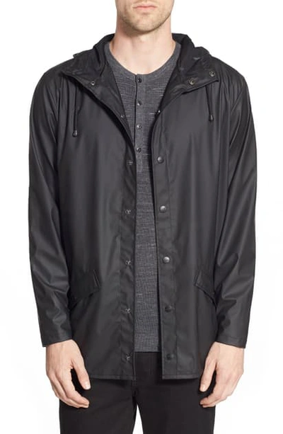 Shop Rains Lightweight Hooded Rain Jacket In Black