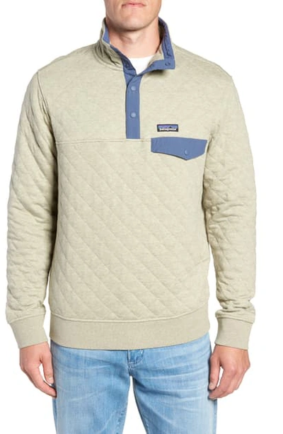 Shop Patagonia Snap-t Quilted Fleece Pullover In Shale