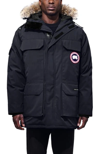 Shop Canada Goose Expedition Down Parka With Genuine Coyote Fur Trim In Navy