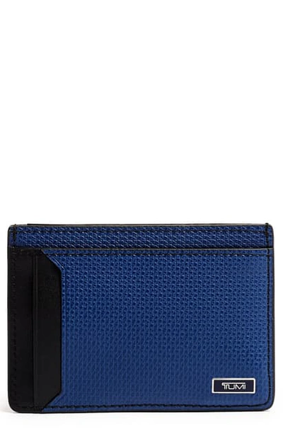 Shop Tumi Monaco Leather Card Case In Navy