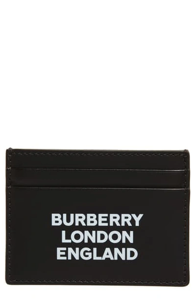Shop Burberry Sandon Logo Leather Card Case In Black