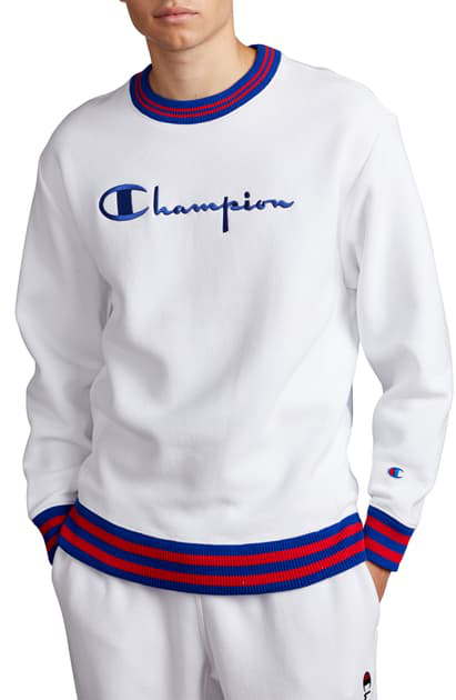 white champion crew sweatshirt