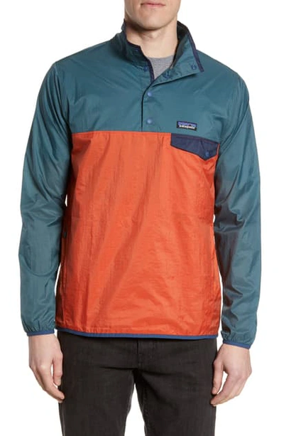 Shop Patagonia Houdini Regular Fit Quarter Snap Pullover In Sunset Orange