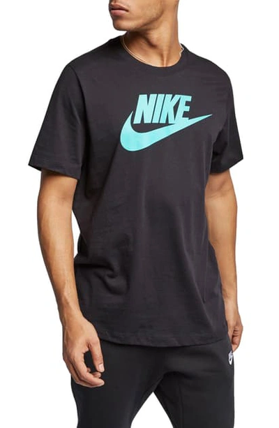 Shop Nike Sportswear Icon Futura T-shirt In Black/ Hyper Jade