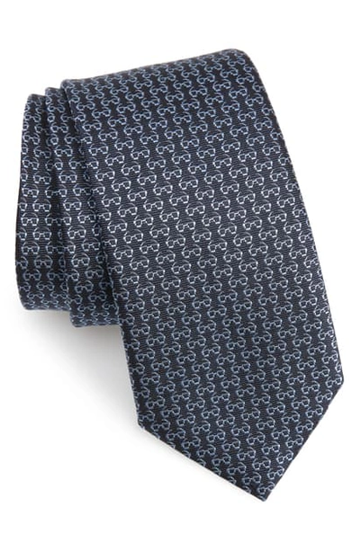 Shop Ferragamo Ibiza Print Silk Tie In F.blue