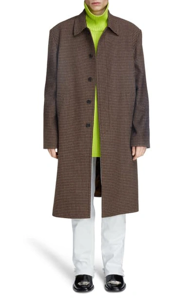 Shop Balenciaga Wool Car Coat In Brown