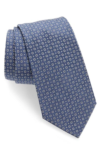 Shop Emporio Armani Dot Silk Blend Tie In Smokey Blue