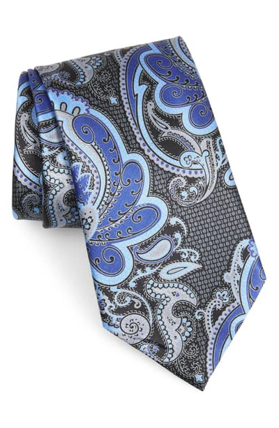 Shop Ermenegildo Zegna Paisley Silk Tie In Navy