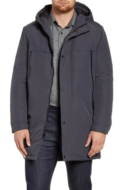 Shop Andrew Marc Cagney Water Resistant Hooded Coat In Grey