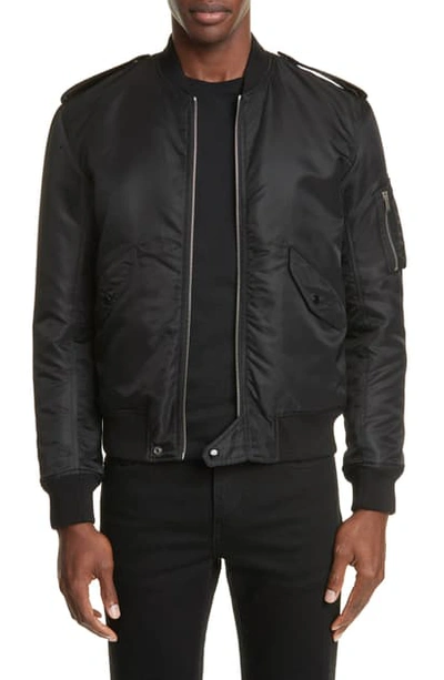 Shop Saint Laurent Bomber Jacket In Black