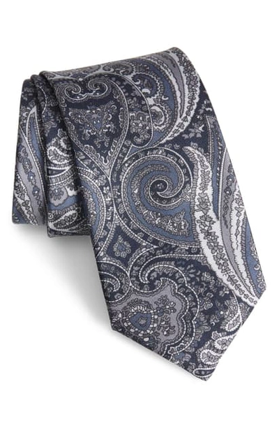 Shop Brioni Paisley Silk Tie In Blue