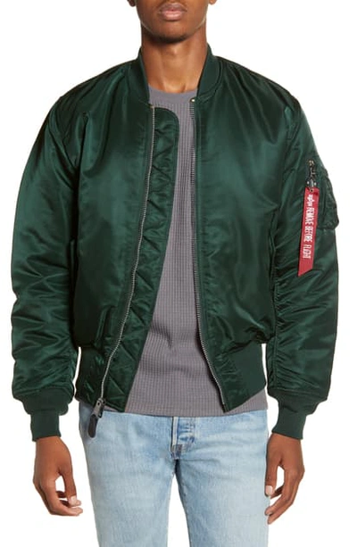 Shop Alpha Industries Reversible Flight Jacket In Patrol Green