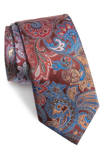 Shop Ermenegildo Zegna Quindici Paisley Silk Tie In Maroon