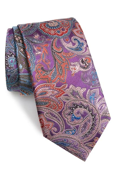 Shop Ermenegildo Zegna Quindici Paisley Silk Tie In Purple