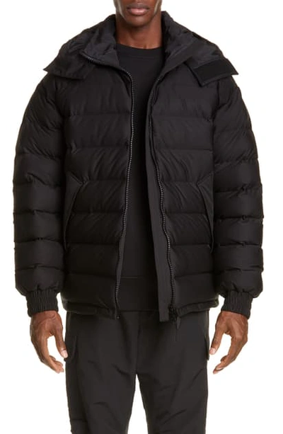 Shop Y-3 Seamless Hooded Puffer Jacket In Black