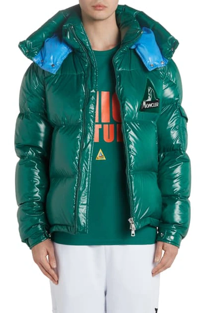 Shop Moncler Wilson Hooded Quilted Down Puffer Jacket In Dark Green