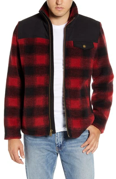 Shop Pendleton Redpine Fleece Jacket In Red/ Black Ombre