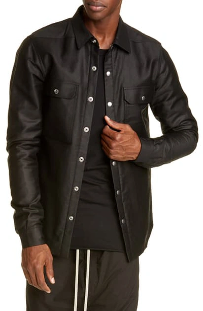 Shop Rick Owens Giacca Ndkl Snap-up Outershirt In Black