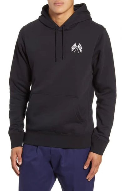 Shop Nike Hooded Sweatshirt In Black/ Summit White