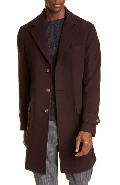 Shop Eleventy Merino Wool & Cashmere Topcoat In Ruby