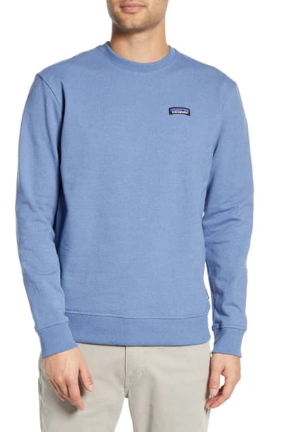Shop Patagonia P-6 Label Uprisal Crewneck Sweatshirt In Wooly Blue