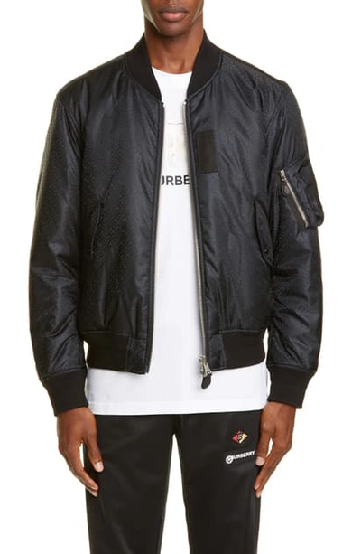 Shop Burberry Reversible Tb Monogram Econyl Bomber Jacket In Black
