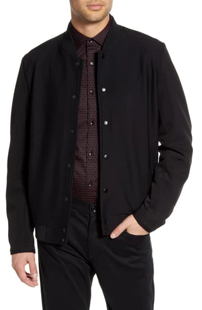 Shop Karl Lagerfeld Textured Bomber Jacket In Black
