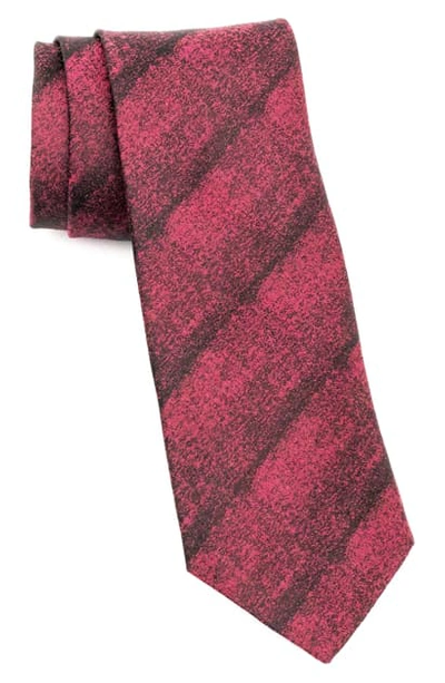 Shop John Varvatos Subtle Stripe Silk Tie In Wine