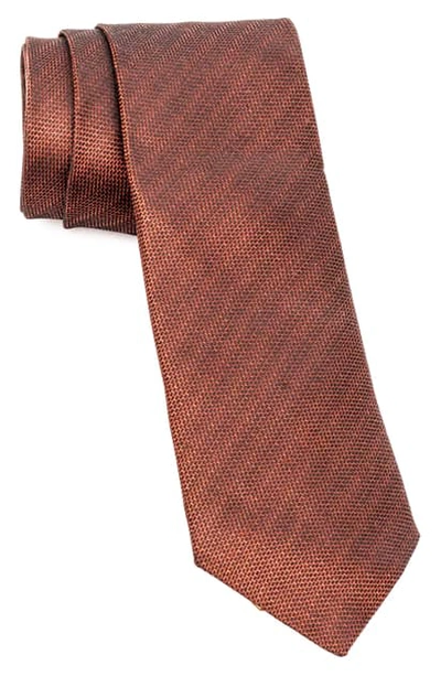 Shop John Varvatos Solid Silk Tie In Burnt Clay