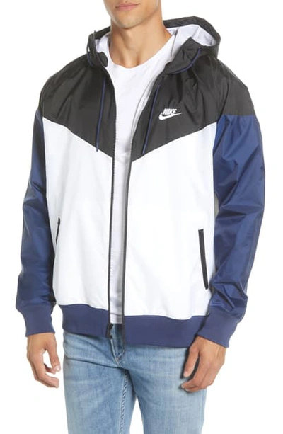 Shop Nike Sportswear Windrunner Jacket In White/ Black/ Navy