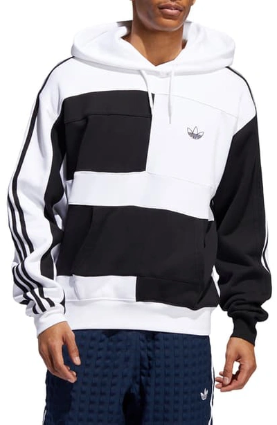 Syd spøgelse maskinskriver Adidas Originals Asymmetrical Colorblock Hooded Sweatshirt In Black/ White  | ModeSens
