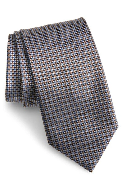 Shop Brioni Geometric Silk Tie In Blue
