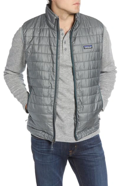 Shop Patagonia Nano Puff Vest In Cave Grey