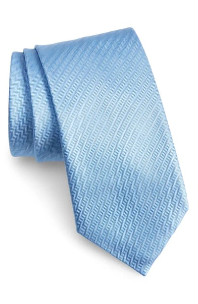 Shop Brioni Textured Silk Tie In Blue