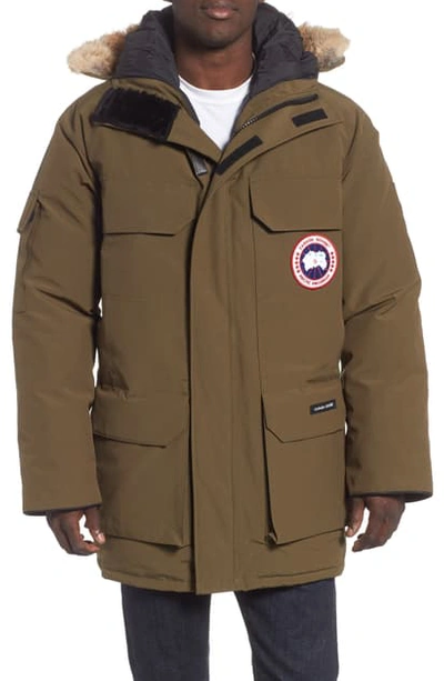 Shop Canada Goose Expedition Down Parka With Genuine Coyote Fur Trim In Military Green