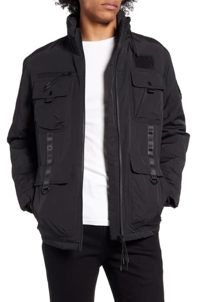 Shop Wesc Hooded Field Jacket In Black