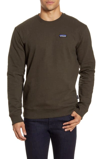 Shop Patagonia P-6 Label Uprisal Crewneck Sweatshirt In Logwood Brown