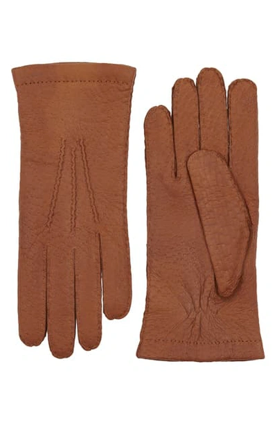Shop Hestra Peccary Leather Gloves In Cork