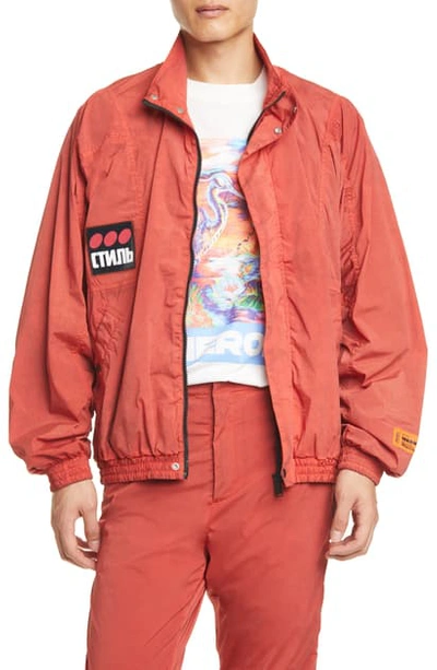 Shop Heron Preston Ctnmb Washed Windbreaker In Red Multi